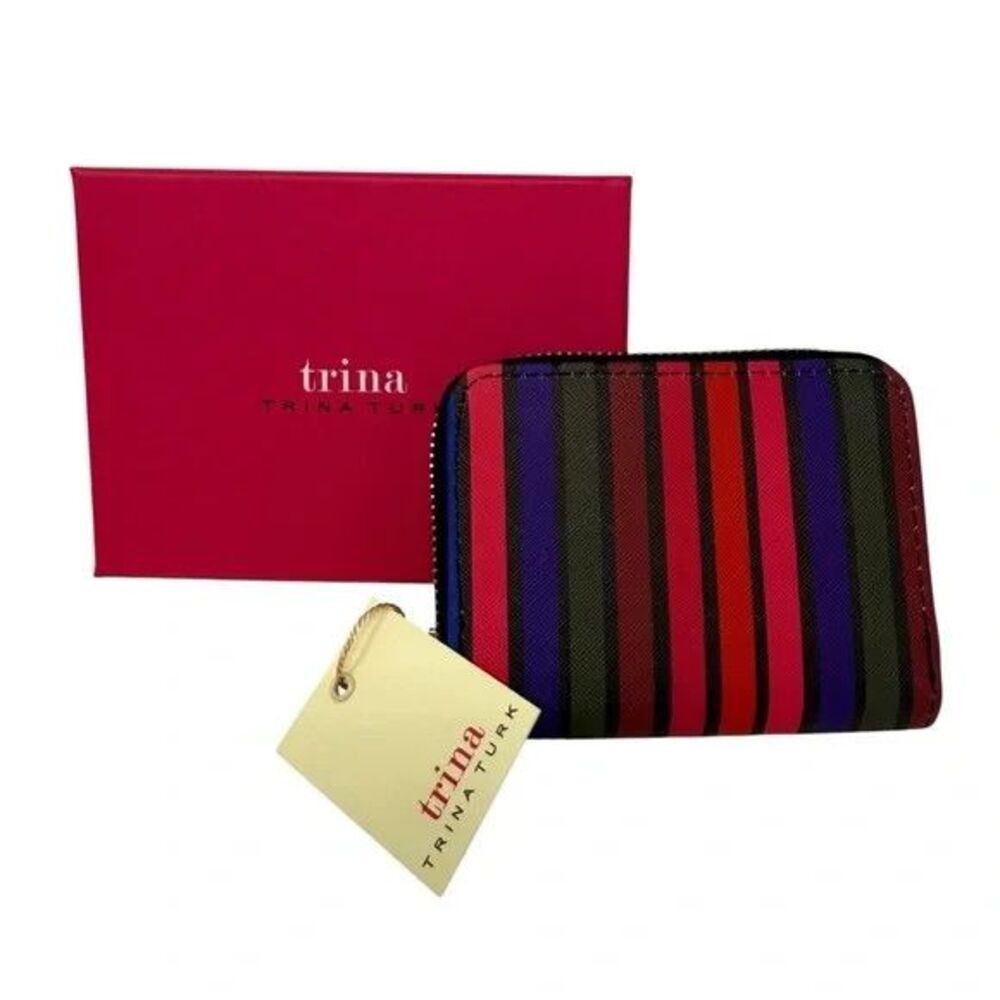 Trina Turk Small Zip Around Wallet Multicolored Stripe NWT Retail $38 - Picture 9 of 9